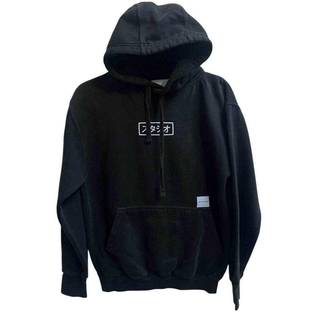 MKI MIYUKI ZOKU Men's Hoodie Sweater Japanese Logo S Black Thumbhole Streetwear